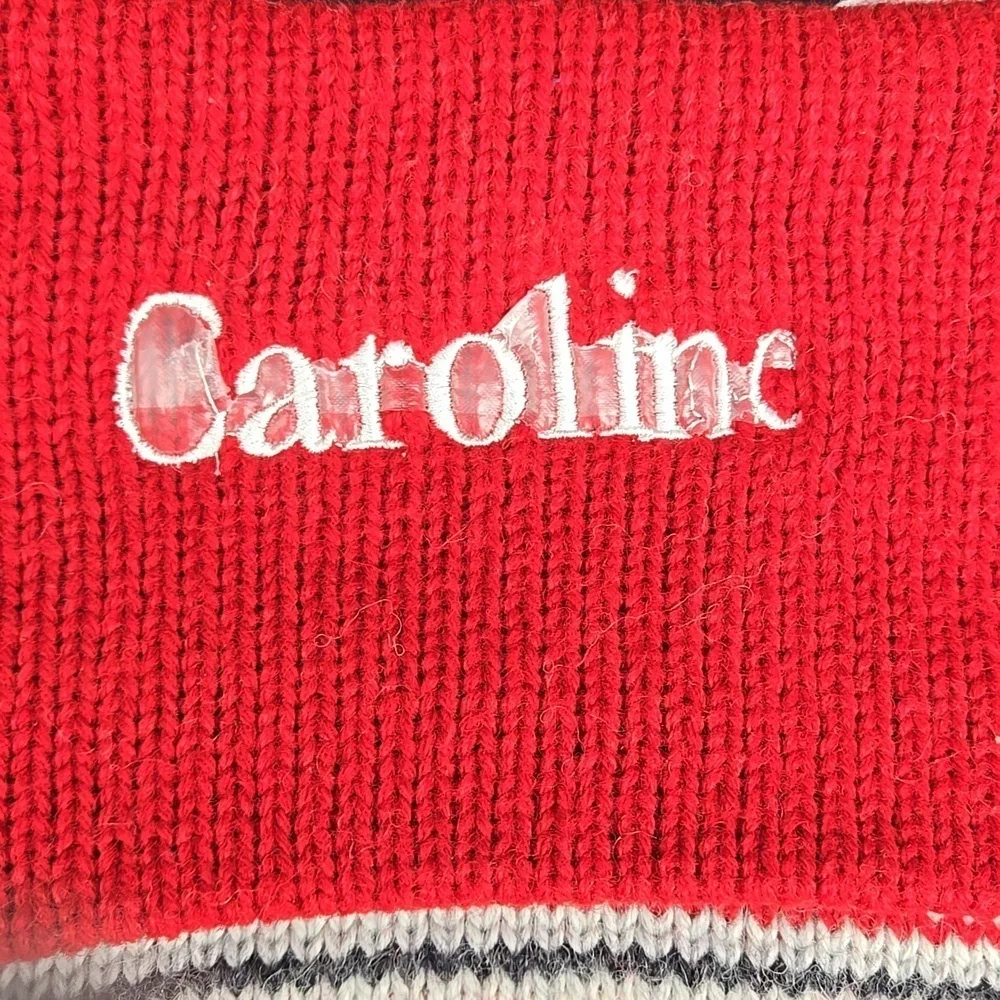 NEW CAROLINE Pottery Barn Christmas Holiday Stocking Wool Blend Fair Isle